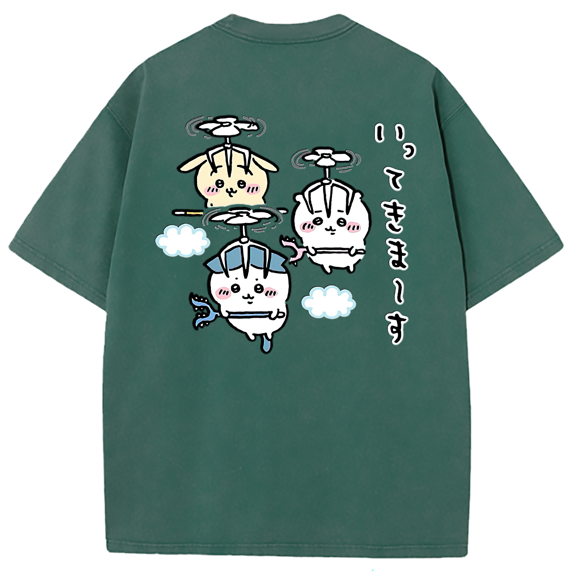 （画像用） ちいかわ ちいかわ Chii-kawa chiikawa 綿100% ヴィンテージ風 半袖Tシャツ（背面プリント）